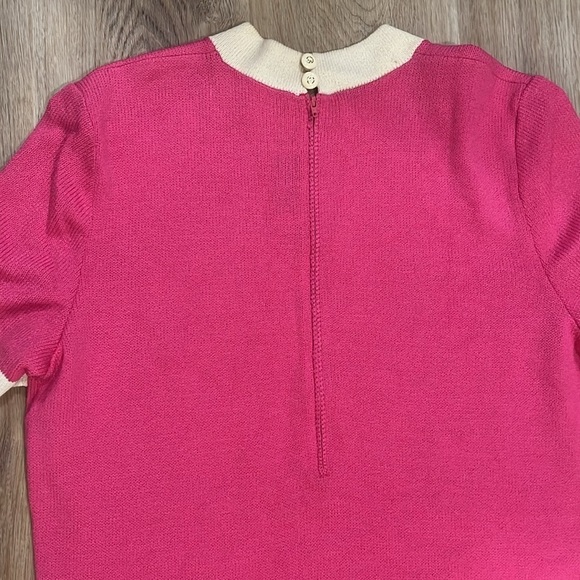 Stunning Vintage St.John Knitware Pink and cream Crew Neck Dress size 10 - Picture 7 of 7